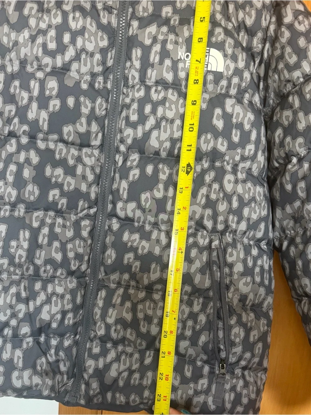 The North Face Kids Grey Leopard-Print Puffer Jacket